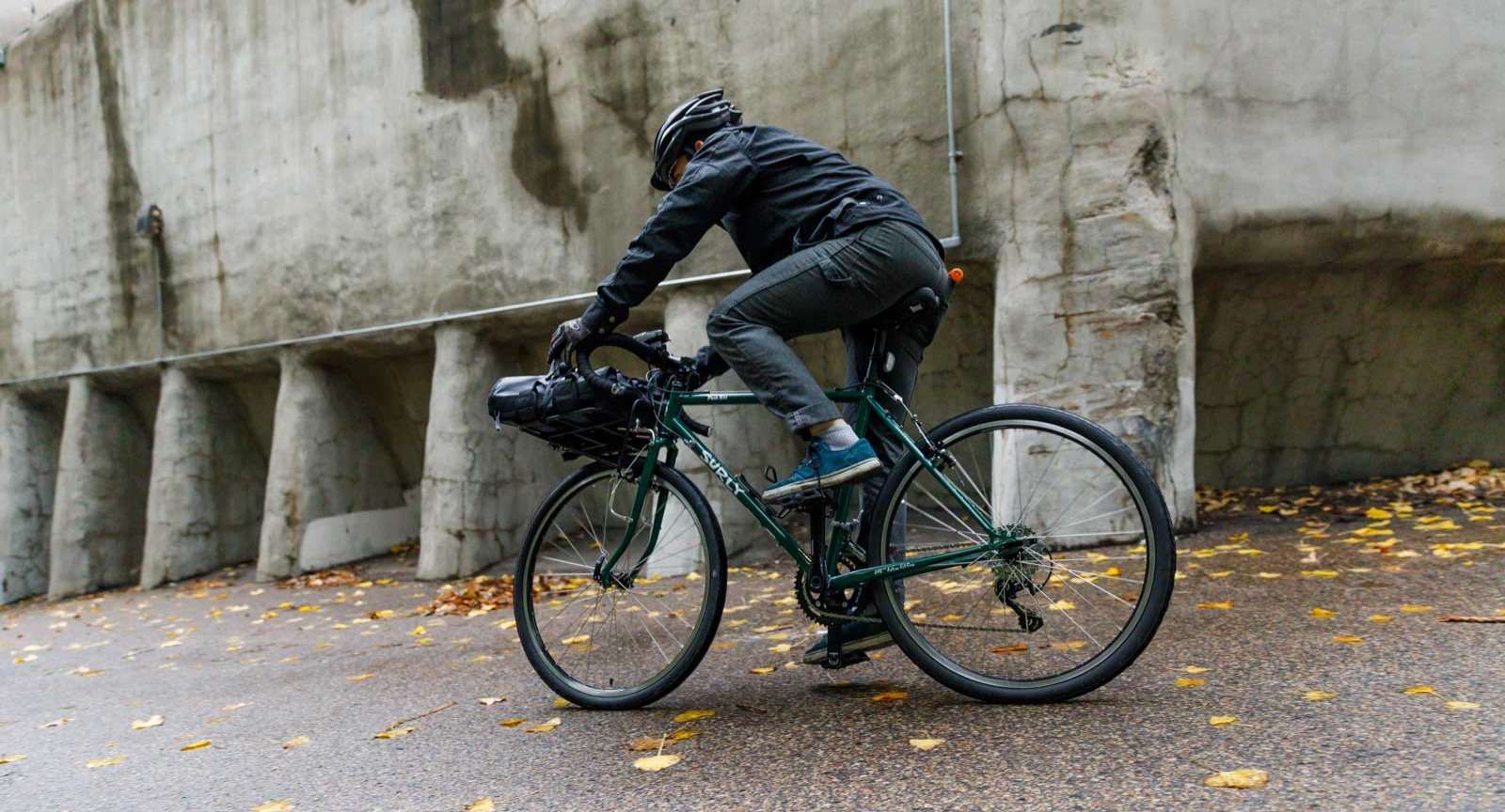 Bike rider around town