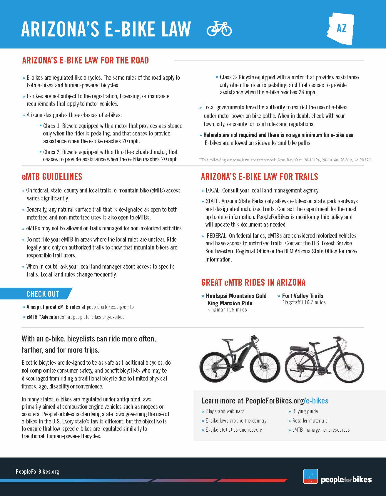 E-Bike Laws for AZ - Printable PDF