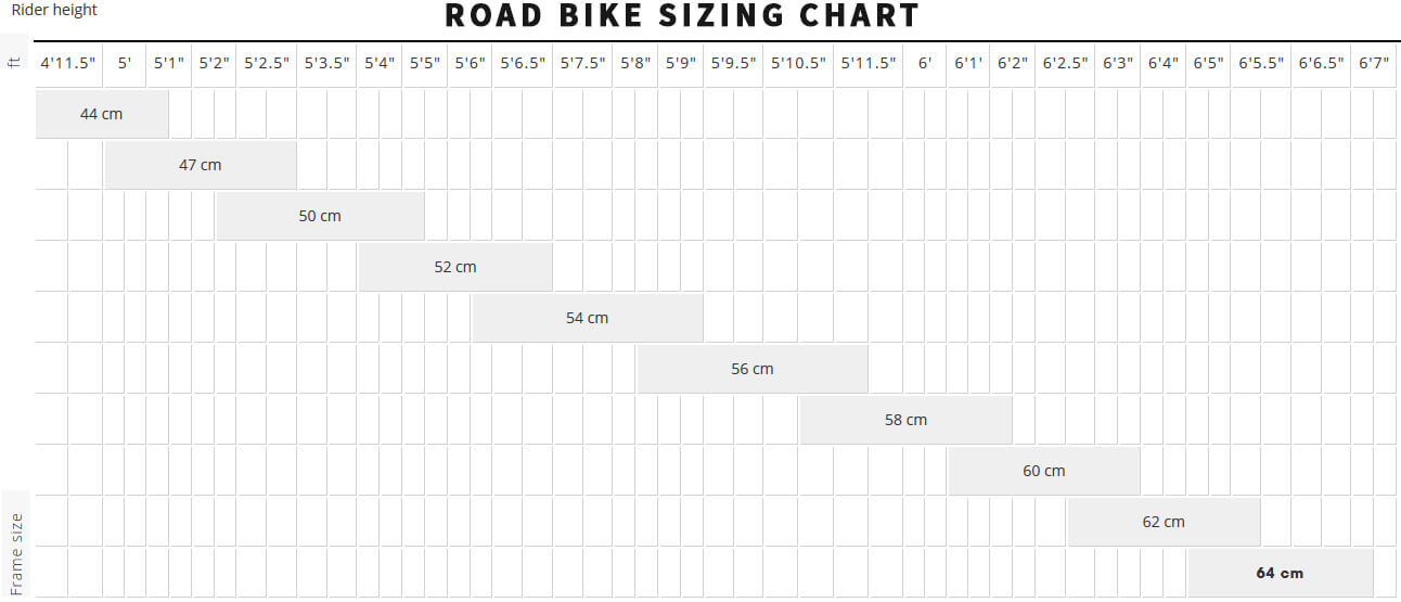 Female Bike Size Chart