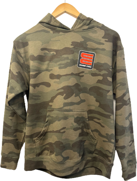 Calgary Cycle 90th Anniversary Hoodie - Youth Color: Forest Camo