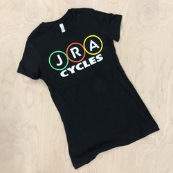 JRA Cycles T-Shirt: JRA Logo Rings Women's Black