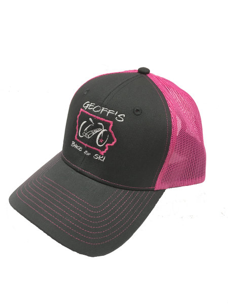 Geoff's Bike and Ski Port Authority GB&S Trucker Hat PINK/GRAY