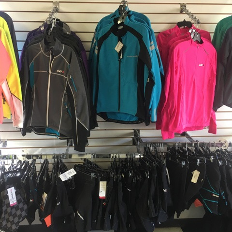 the Apparel wall inside of the shop