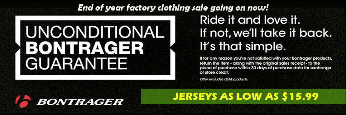 Bontrager Factory Clothing Blow Out Sale