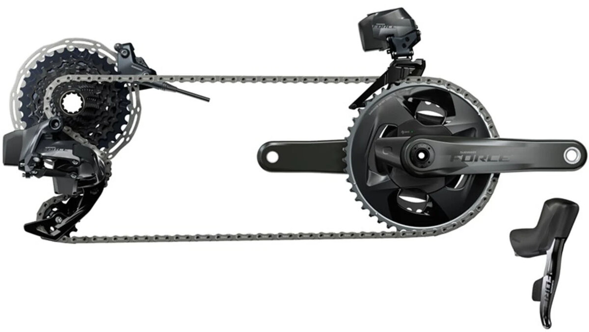 SRAM FORCE eTap AXS 12速無線グループセット SRAM SRAM Force AXS 2x12 Power-Meter Disc Groupset - Peddler's