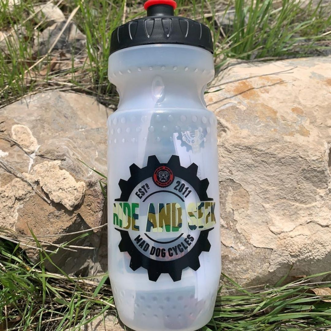 image of a Mad Dog Brand water bottle