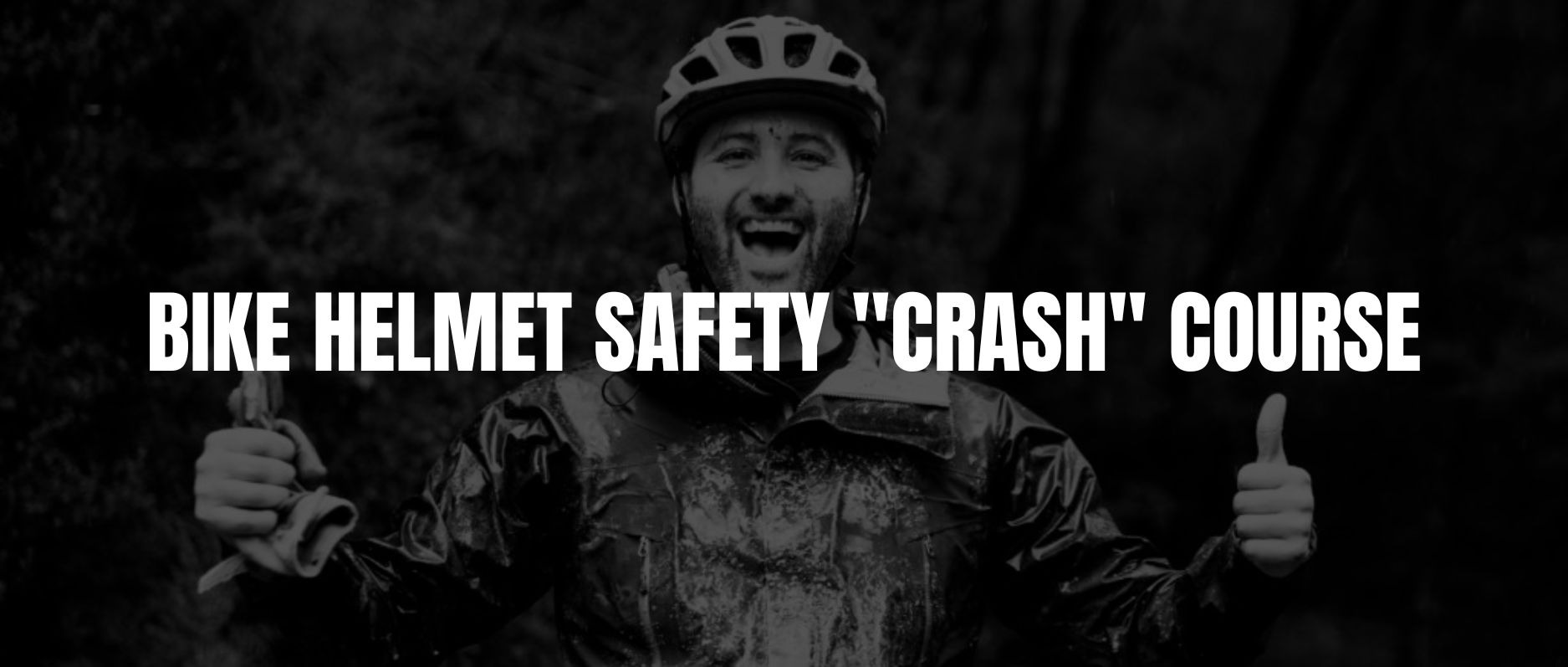 Bike Helmet Safety Crash Course. Image of a person wearing a bike helmet