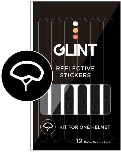 Glint Reflective Helmet Stickers, Black, Set 