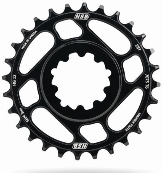 North Shore Billet NSB Variable Tooth Chainring, SRAM Direct Mount, Shimano 12 speed, Boost