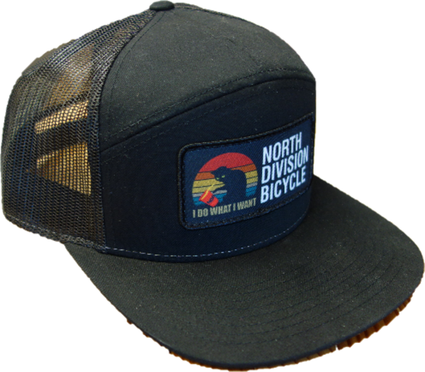 North Division Bicycle NDB Logo Baseball Caps. Unstructured, Trucker & Pre-curved Styles