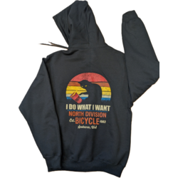 North Division Bicycle HOODIE NDB ZIP CAT BLACK 