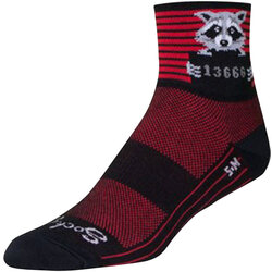 SockGuy SockGuy Classic Busted Socks - 3 inch, Black/Red Stripe Raccoon