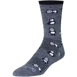 SockGuy SockGuy Wool Pandamonium Socks - 6 inch, Gray/Black