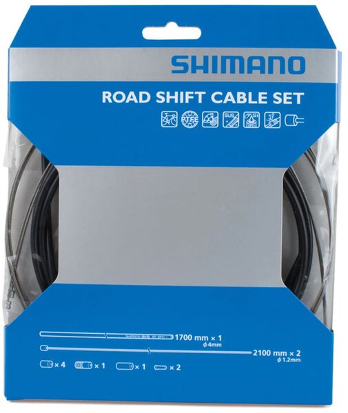 Shimano SP41 Polymer-Coated Road Derailleur Cable Set Color: Black