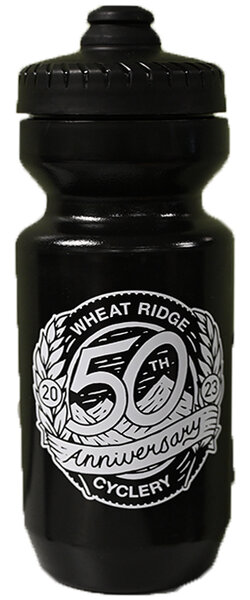 Wheat Ridge Cyclery 50th Anniversary Water Bottle Color | Size: Black | 22 oz.