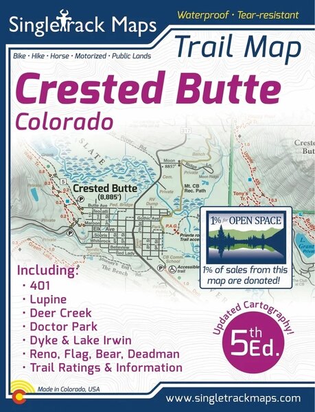 Singletrack Maps Crested Butte Trail Map 
