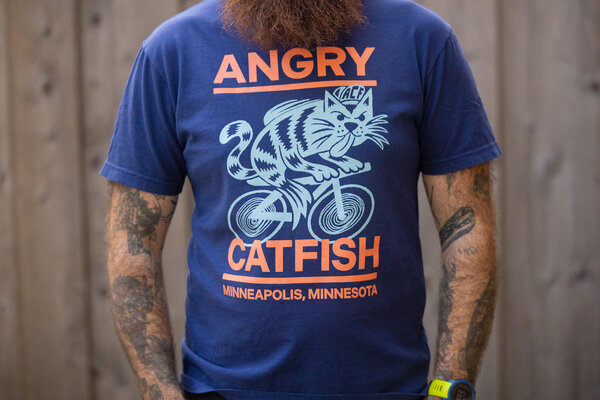 Angry Catfish Merch 15th Anniversary Tee - Navy