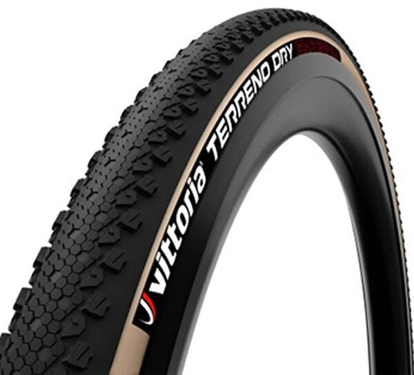 Vittoria Terreno Dry G2.0 Cyclocross Bicycle Tire - 700 x 38c, Black/Tan 
