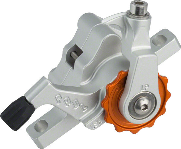 Paul Component Engineering Klamper Disc Caliper, Long Pull, Silver with Orange Adjusters