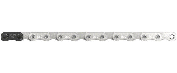 SRAM GX Eagle T-Type Flattop Chain - 12-Speed, 126 Links, Hollow Pin, Includes PowerLock Connector, Silver