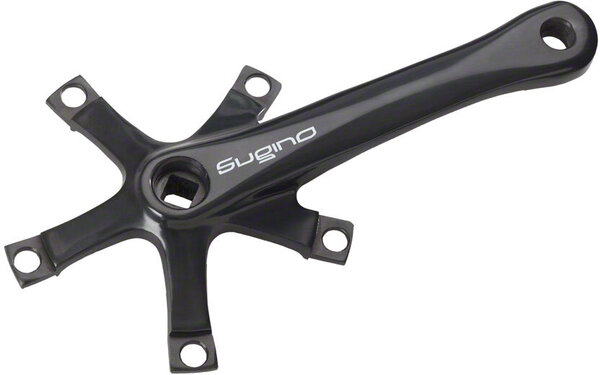 Sugino RD2 Crank Arm Set - 165mm, Single Speed, 130 BCD, Square Taper JIS Spindle Interface, Black