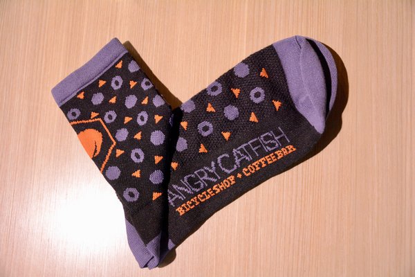 DeFeet Angry Catfish Socks - Black/Orange/Gray