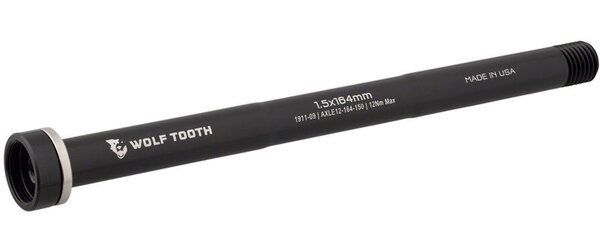 Wolf Tooth Rear Thru Axle - M12, 1.5 x 164mm, Black