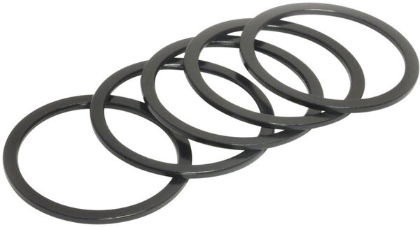 Wheels Manufacturing Aluminum Headset Spacer - 1-1/8", Black, 5-pack