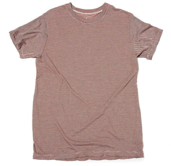 Borealis Wool Co. Castaway Tee Color: Bayfield Stripe Red
