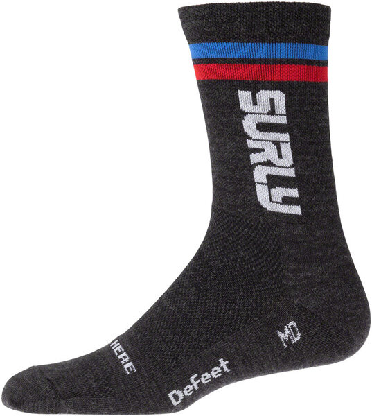 Surly Intergalactic Bicycle Company Wool Sock - 5 inch, Black/Red/Blue