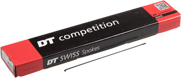 DT Swiss Competition Spoke: 2.0/1.8/2.0mm, 300mm, J-bend, Black, Box of 100