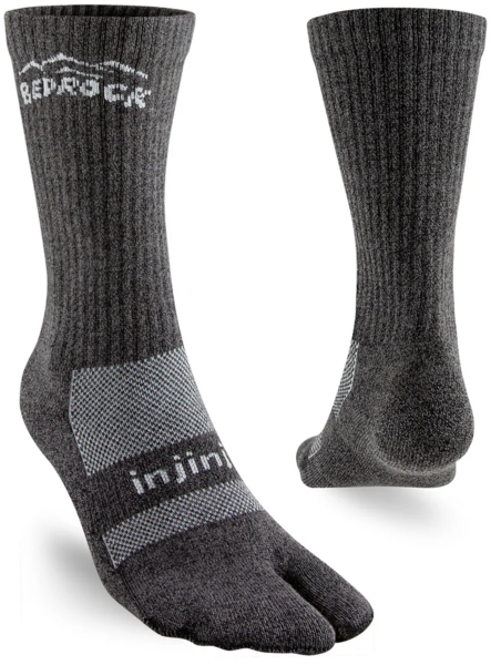 Bedrock Injinji Split-Toe Sock Crew - Granite
