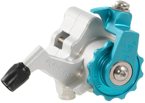 Paul Component Engineering PAUL x SimWorks Flat Mount Klamper Cable Pull | Color: Long Pull | Silver x Turquoise