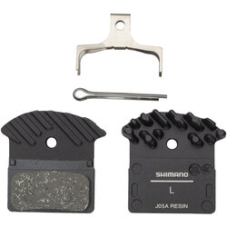 Shimano J05A-RF Disc Brake Pad and Spring - Resin Compound, Finned Aluminum Back Plate