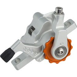 Paul Component Engineering Klamper Disc Caliper, Long Pull, Silver with Orange Adjusters