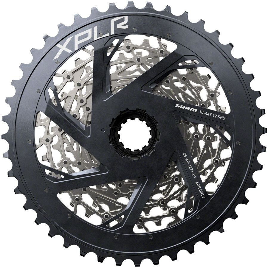 SRAM XPLR XG-1271 Cassette - 12-Speed, 10-44t, Silver, For XDR