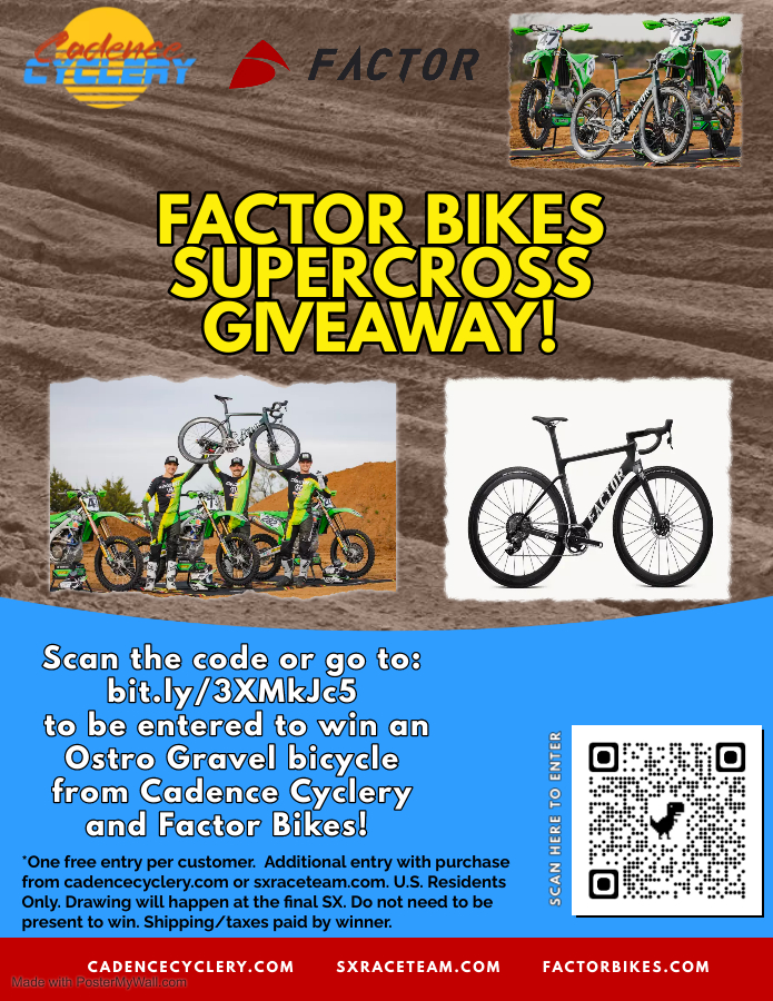 Factor Bikes and Cadence Cyclery Giveaway