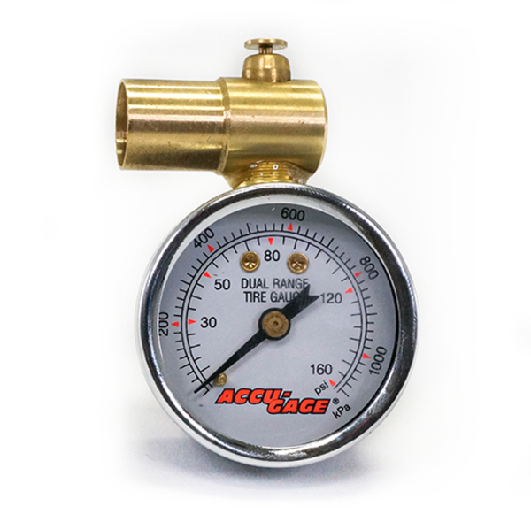 Meiser Schrader/Presta Valve Dial Gauge with Pressure Relief 160psi