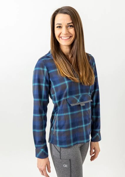 Club Ride Women's Pull Over Pop Over Flannel Hoody 