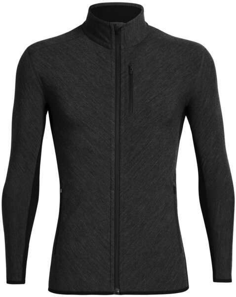 Icebreaker Men's Descender LS Zip Jet Heather / Black M