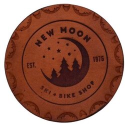 New Moon Custom Leather Coasters