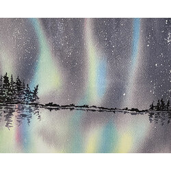 Art by Amy Northern Lights Watercolor Print