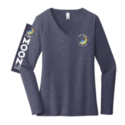New Moon Women's LS T-shirt Vertical Logo V-Neck