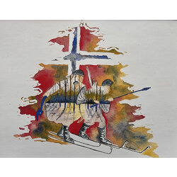 Art by Amy Warrior Norway Watercolor Print 11x14