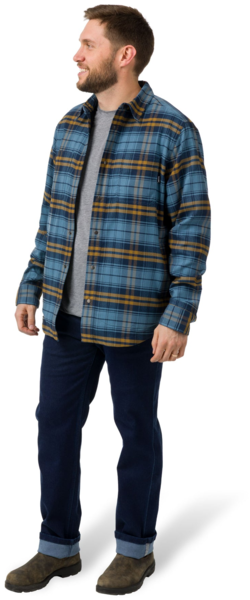 Flylow Gear Lassen Fleece Lined Flannel Color: Ocean/Rye Plaid