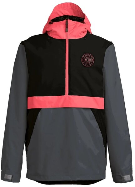 Airblaster Trenchover Jacket Color: Black Hot Coral