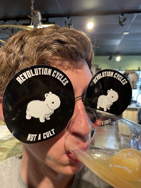 Revolution Cycles I'm With Stupid Stickers