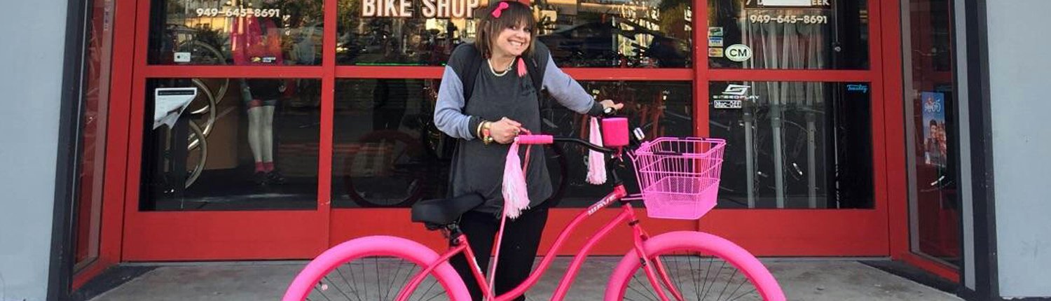 Lady with Pink Bike