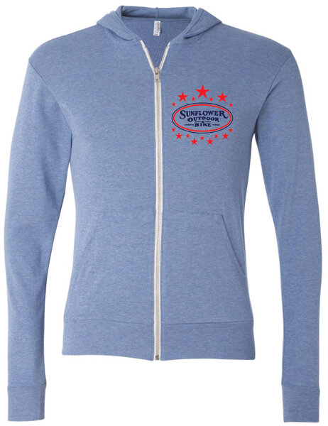 Sunflower Full-Zip Hoody with Red & Navy Oval Stars Logo - Pacific Blue