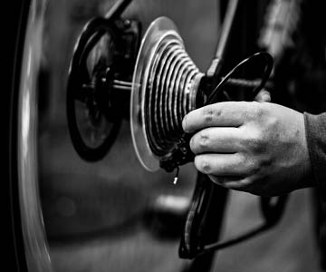 Guy tuning a derailleur